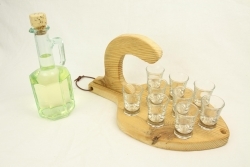 Treibholz Schnapsglas Brett