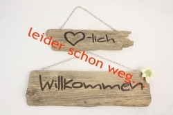 Treibholz Willkommens Schild 5