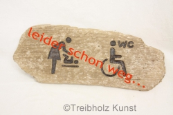 WC Schild Treibholz Wickeltisch