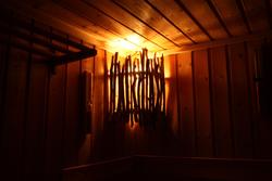 Sauna Lampe im Einsatz