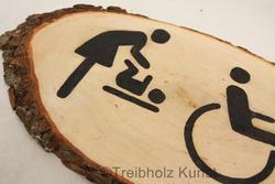 Rindenschild HOlz WC