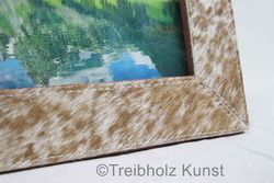 bilderrahmen aus leder und fell