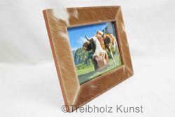 bilderrahmen aus leder und fell
