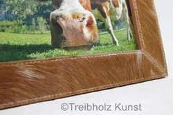 bilderrahmen aus kuhfell