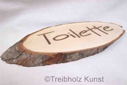 Toiletten Schild Holz