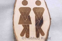 Toilettenschild Holz dringend